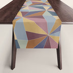 Kaleidoscope Tile Pattern II Cool Tone Pastel Table Runner Gallery Image 1