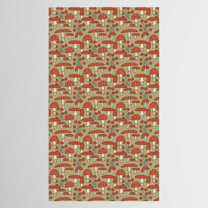 Red Cap Mushrooms on Sage Green Tablecloth Gallery Image 2
