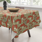 Red Cap Mushrooms on Sage Green Tablecloth Gallery Image 3