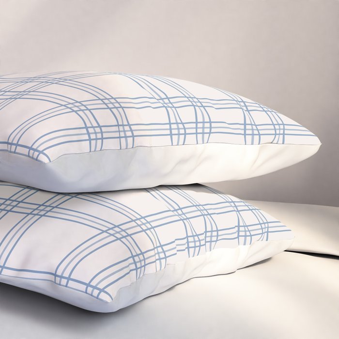 Blue And Cream Gingham Pillow Sham Gallery Image 3
