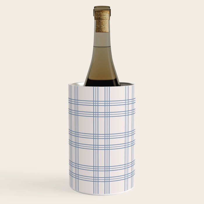 Blue And Cream Gingham Wine Chiller Gallery Image 1