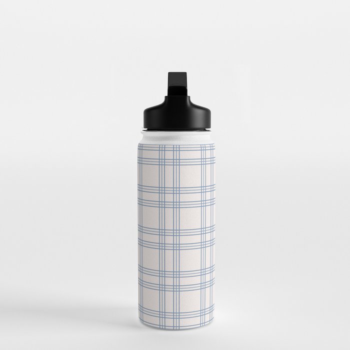 Blue And Cream Gingham Water Bottle Gallery Image 3