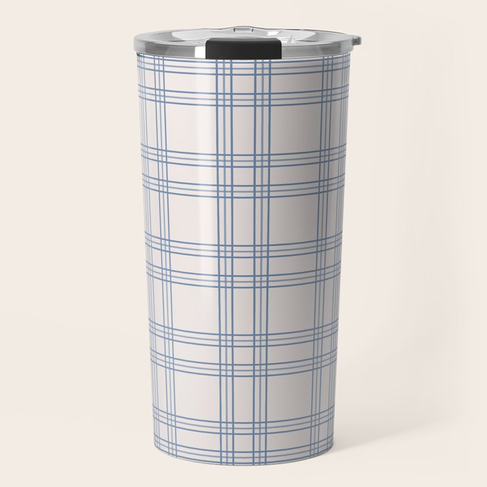 Blue And Cream Gingham Travel Mug Gallery Image 1