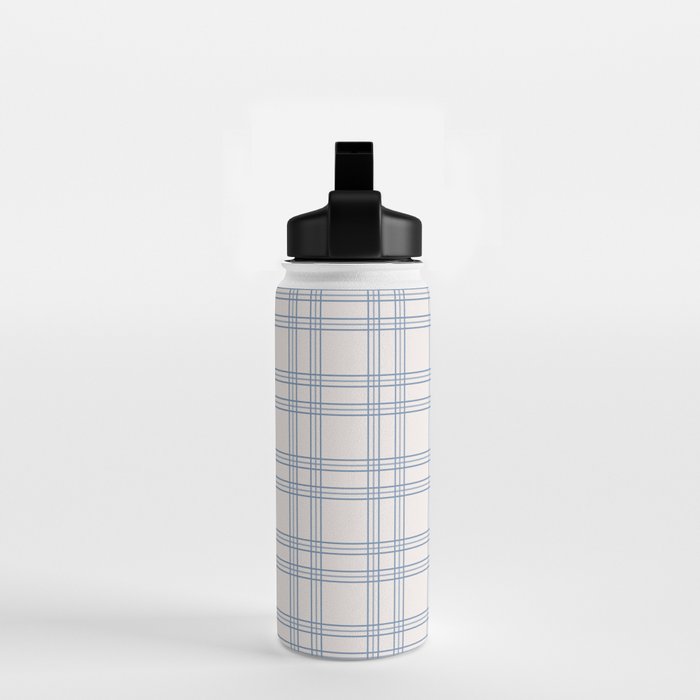 Blue And Cream Gingham Water Bottle Gallery Image 2