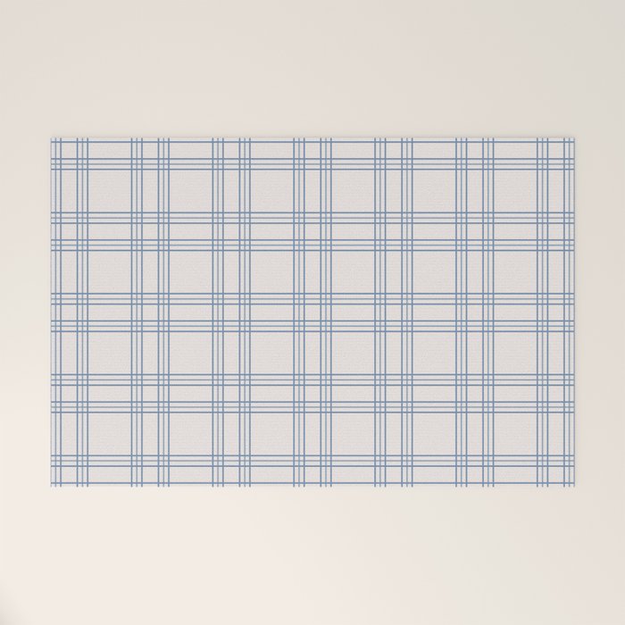 Blue And Cream Gingham Welcome Mat Gallery Image 1