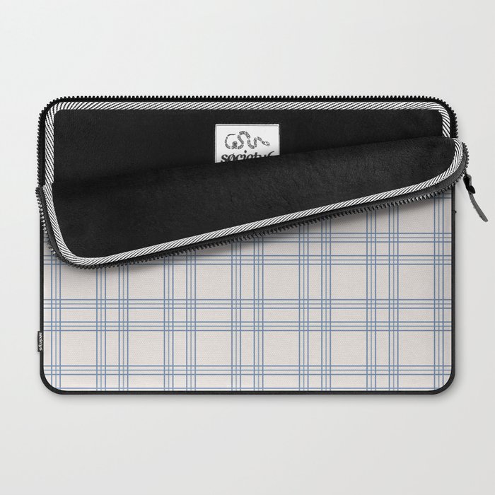 Blue And Cream Gingham Laptop Sleeve Gallery Image 2