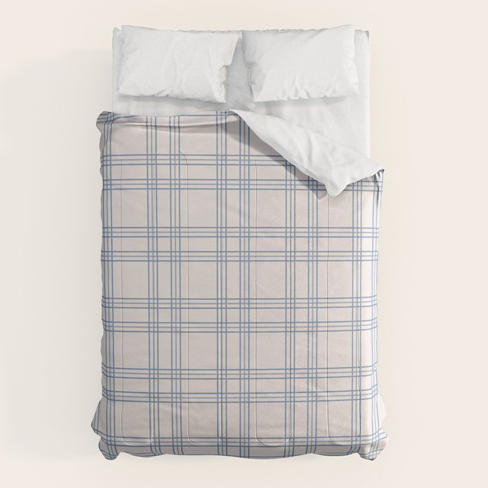 Blue And Cream Gingham Comforter Gallery Image 1