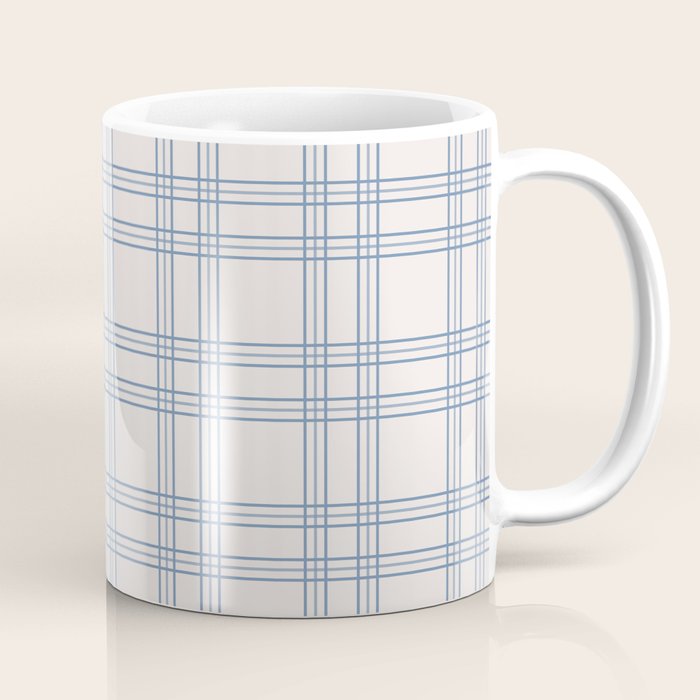 Blue And Cream Gingham Coffee Mug Gallery Image 1