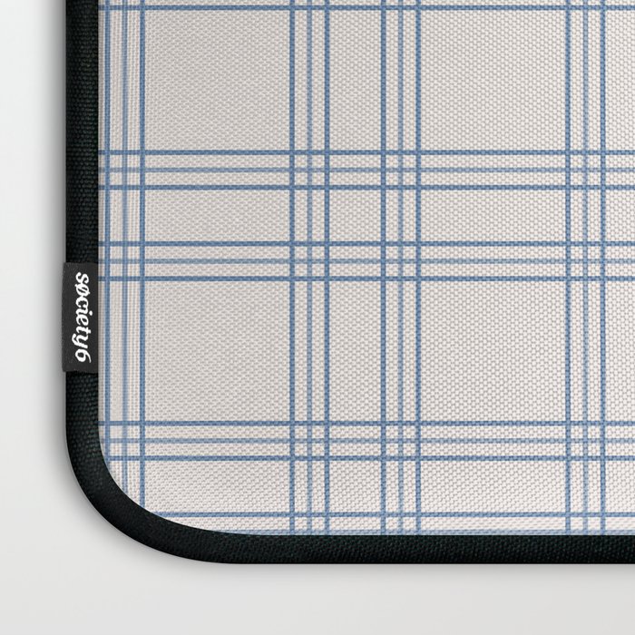 Blue And Cream Gingham Laptop Sleeve Gallery Image 3