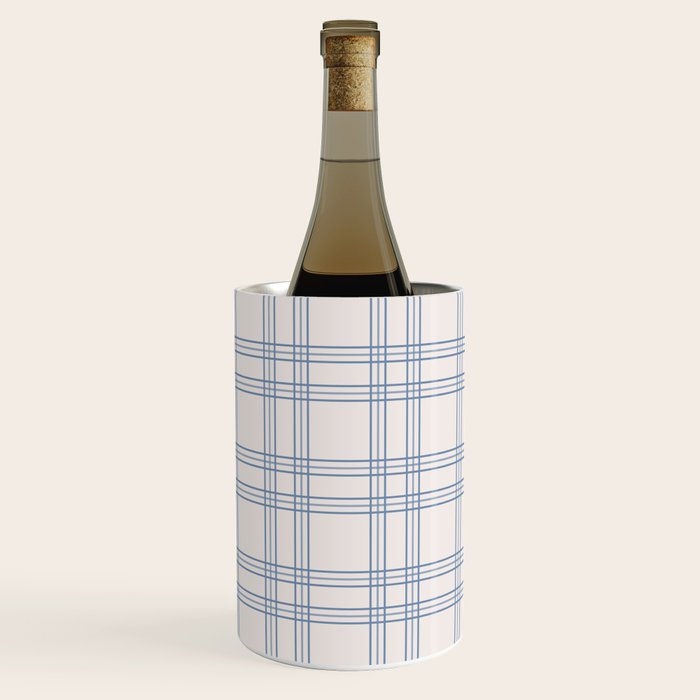 Blue And Cream Gingham Wine Chiller Gallery Image 3