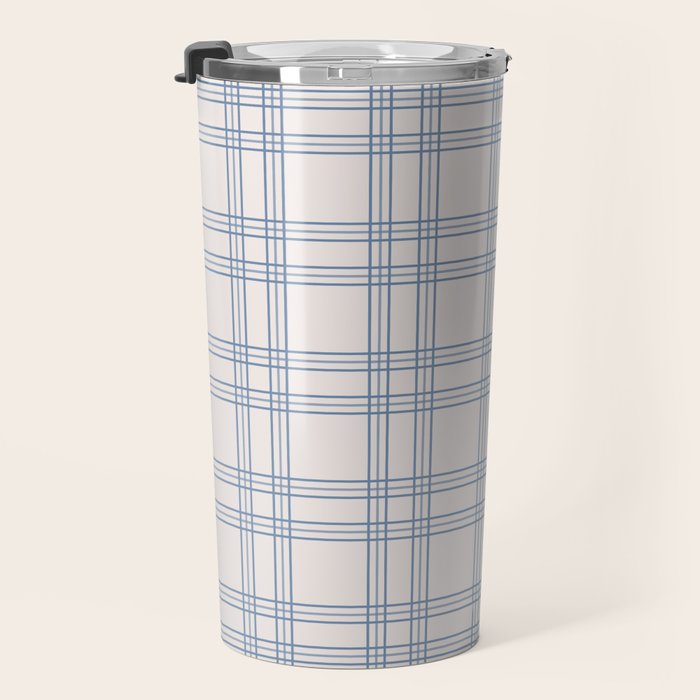 Blue And Cream Gingham Travel Mug Gallery Image 3