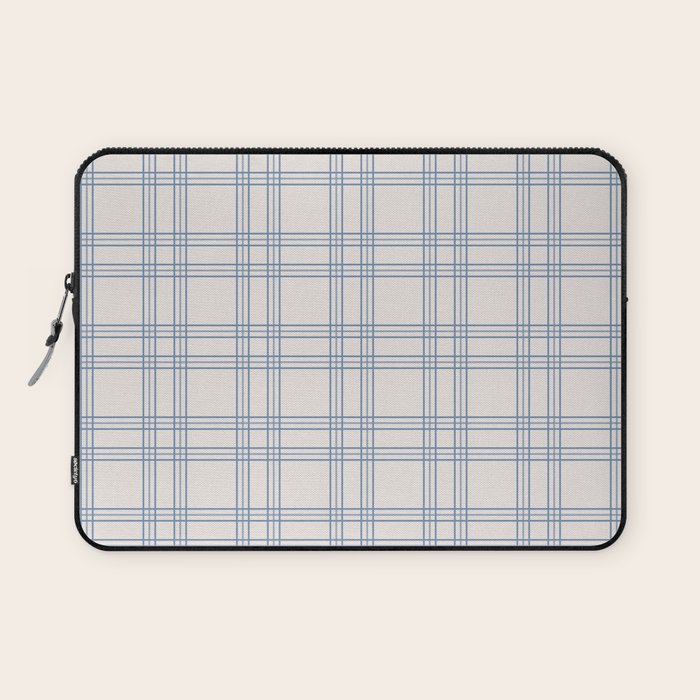Blue And Cream Gingham Laptop Sleeve Gallery Image 1
