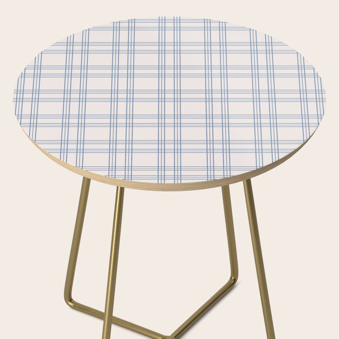 Blue And Cream Gingham Side Table Gallery Image 2