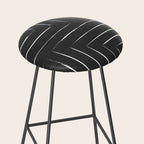 Black White Lines Minimalist Stool Gallery Image 2