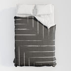 Black White Lines Minimalist Comforter Gallery Image 6