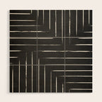 Black White Lines Minimalist Wood Wall Art Gallery Image 1