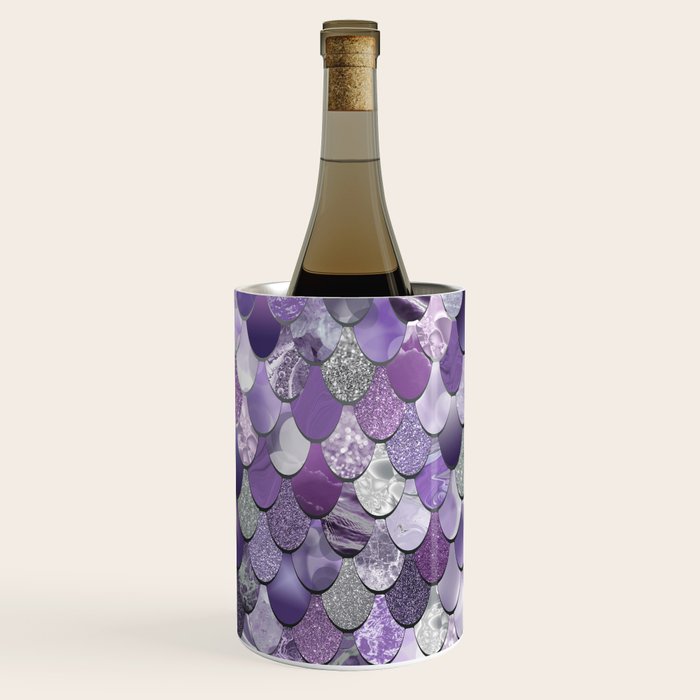 Mermaid Purple and Silver Wine Chiller Gallery Image 1
