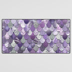 Mermaid Purple and Silver Desk Mat Gallery Image 3
