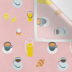 Retro breakfast coffee food pattern Wall Tapestry Gallery Image 3