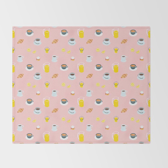 Retro breakfast coffee food pattern Throw Blanket Gallery Image 2