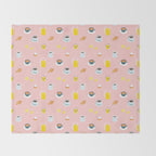 Retro breakfast coffee food pattern Throw Blanket Gallery Image 2