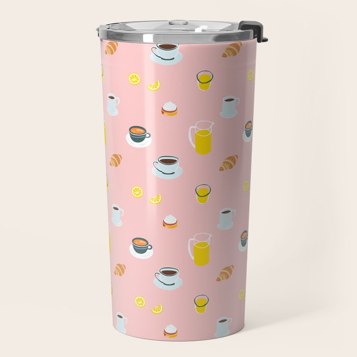 Retro breakfast coffee food pattern Travel Mug Gallery Image 2