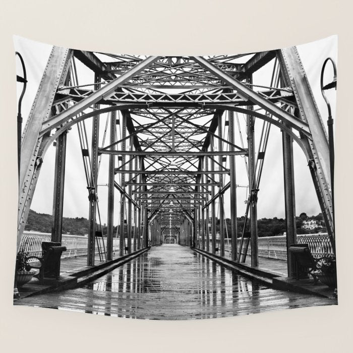 Walnut Street Bridge No. 10 Architectural Chattanooga Photography Wall Tapestry