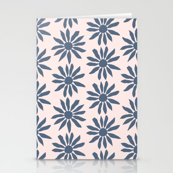 Blue Flowers on Pink Background - Pattern Stationery Card Gallery Image 2
