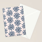 Blue Flowers on Pink Background - Pattern Stationery Card Gallery Image 2