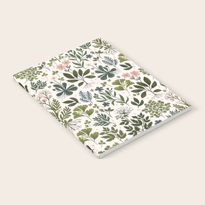 Herbarium ~ vintage inspired botanical art print ~ white Notebook Gallery Image 2