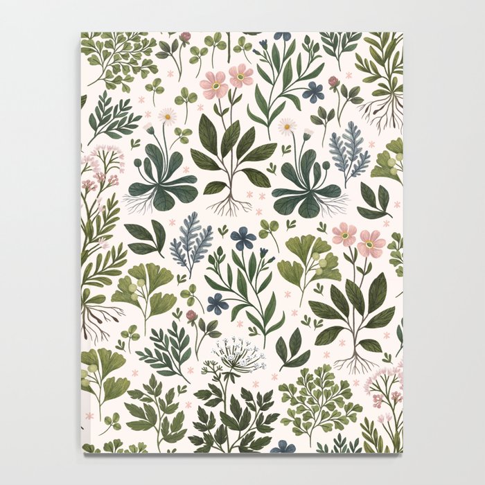 Herbarium ~ vintage inspired botanical art print ~ white Notebook Gallery Image 4