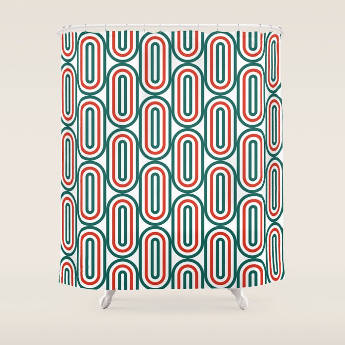 Retro Holiday 01A Shower Curtain Gallery Image 1