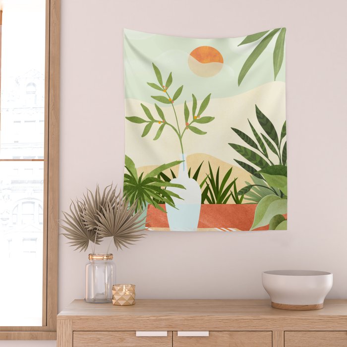 Bohemian Terrace Landscape Wall Tapestry Gallery Image 2