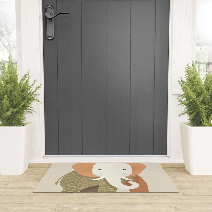 Whimsical Elephant Welcome Mat Gallery Image 3