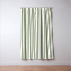 Classic Double Stripe Pattern Sage Green and White Window Curtain Gallery Image 3