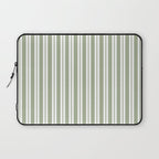 Classic Double Stripe Pattern Sage Green and White Laptop Sleeve Gallery Image 1