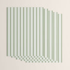 Classic Double Stripe Pattern Sage Green and White Wrapping Paper Gallery Image 3