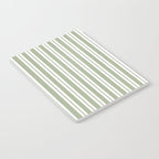Classic Double Stripe Pattern Sage Green and White Notebook Gallery Image 2