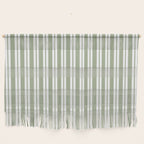 Classic Double Stripe Pattern Sage Green and White Wall Hanging Gallery Image 1