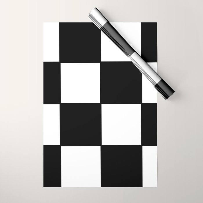 Checkered,black and white checked pattern.Gingham. Wrapping Paper Gallery Image 1