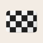 Checkered,black and white checked pattern.Gingham. Bath Mat Gallery Image 1