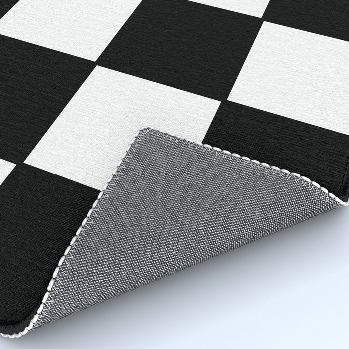 Checkered,black and white checked pattern.Gingham. Rug Gallery Image 4