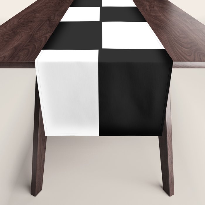 Checkered,black and white checked pattern.Gingham. Table Runner Gallery Image 1