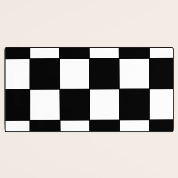 Checkered,black and white checked pattern.Gingham. Desk Mat Gallery Image 3