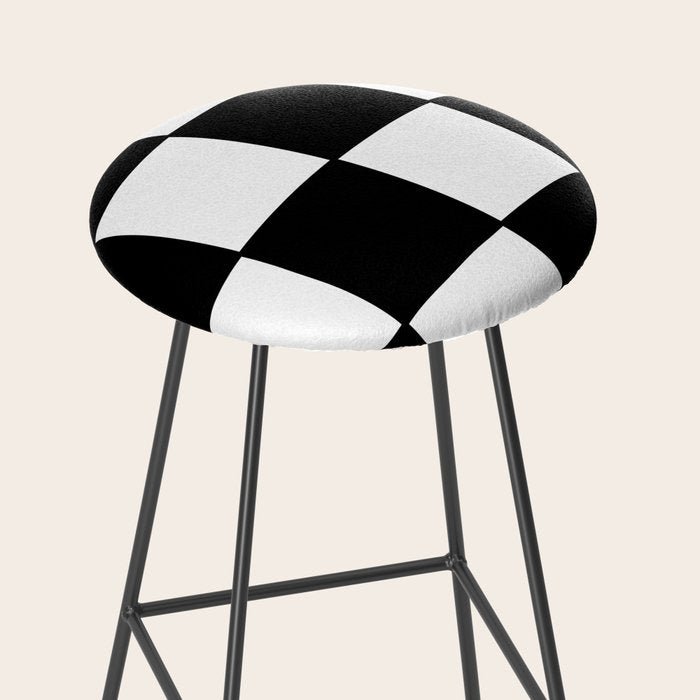 Checkered,black and white checked pattern.Gingham. Stool Gallery Image 2