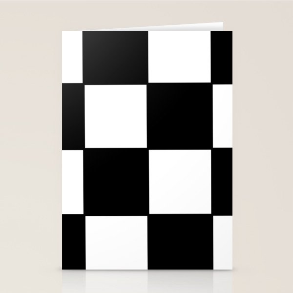Checkered,black and white checked pattern.Gingham. Stationery Card Gallery Image 1