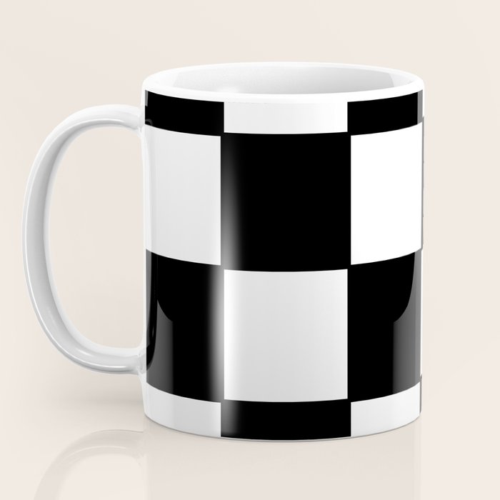 Checkered,black and white checked pattern.Gingham. Coffee Mug Gallery Image 3