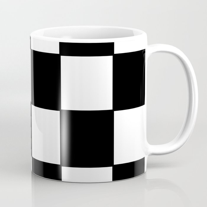 Checkered,black and white checked pattern.Gingham. Coffee Mug Gallery Image 1
