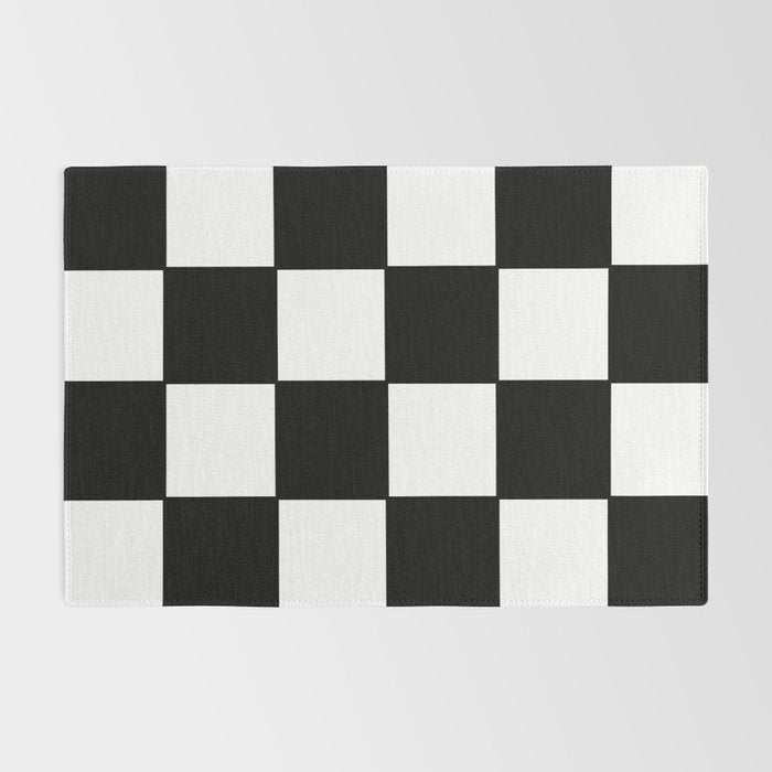Checkered,black and white checked pattern.Gingham. Rug Gallery Image 2