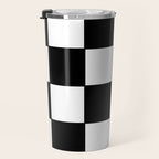 Checkered,black and white checked pattern.Gingham. Travel Mug Gallery Image 3